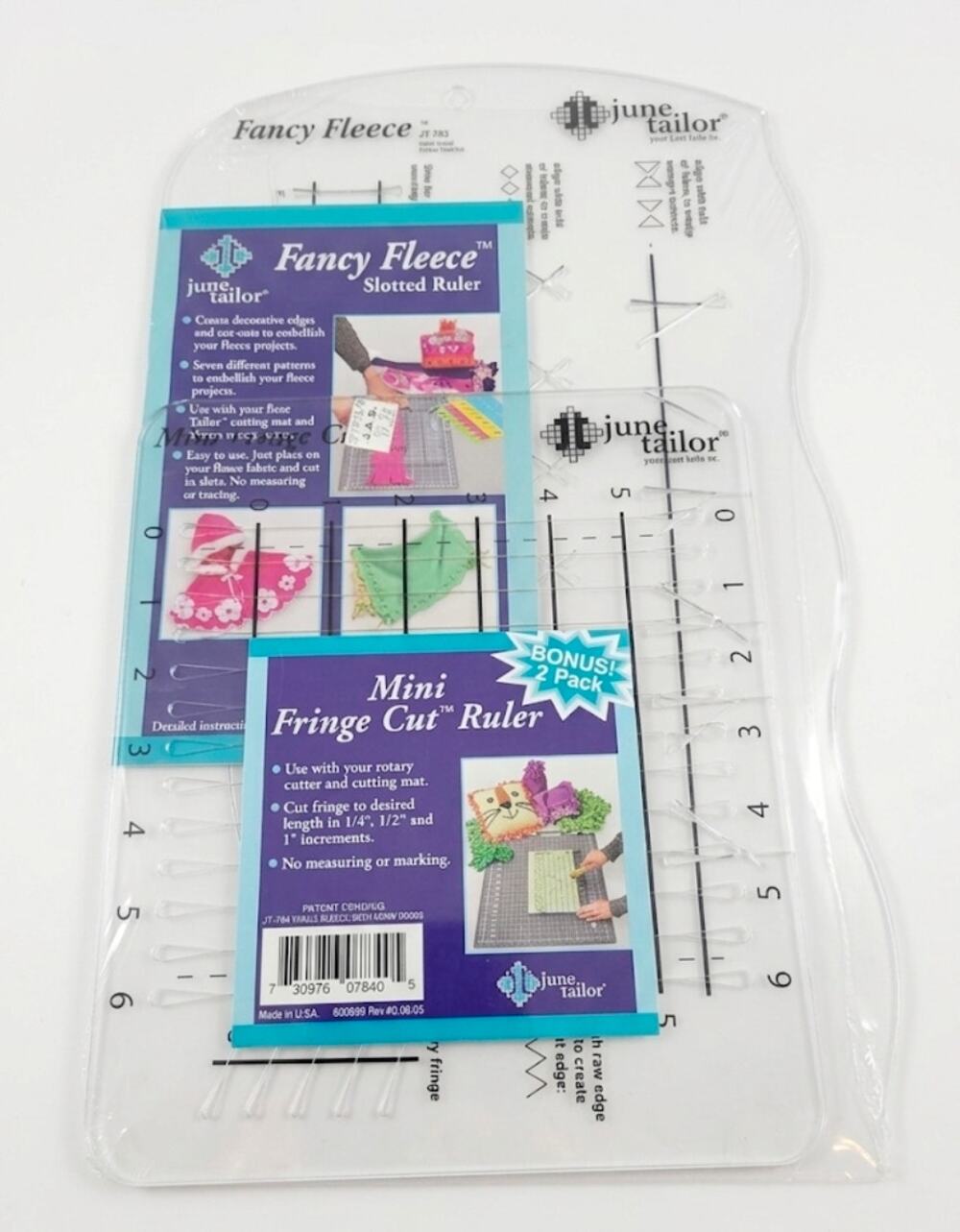 June Tailor Fancy Fleece Slotted Ruler And Mini Fringe Cut Ruler